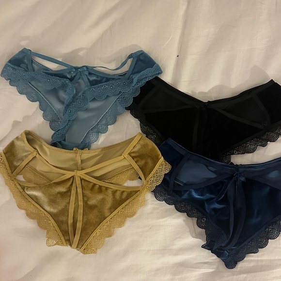 Victoria’s Secret Velvet & Lace Panties Set, New, Multiple Colors - Picture 2 of 9